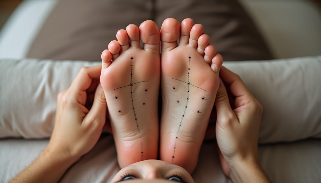découvrez comment les points d'acupuncture des pieds peuvent aider à soulager le stress et les douleurs, en apportant bien-être et détente à votre corps.